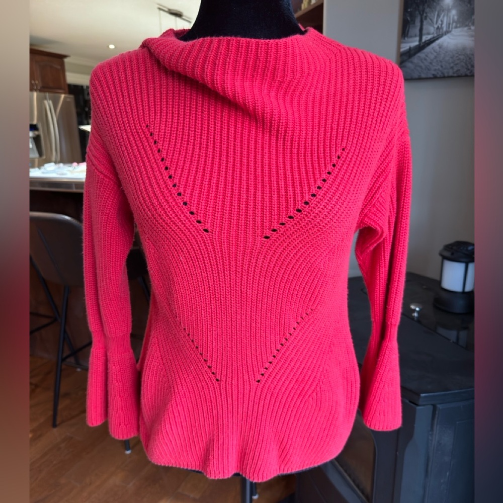 Loft, bell arm, high neck sweater